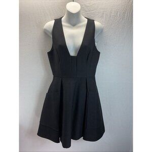 NEW‎ C/MEO Collective "The Nights Dress" Black sleeveless LBD fit and flare MED